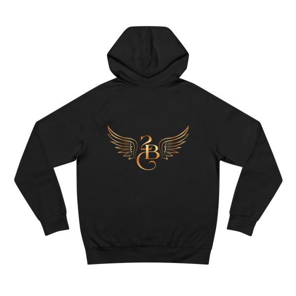 Gold Winged Monogram BC Hoodie | Back Graphic, Black Pullover