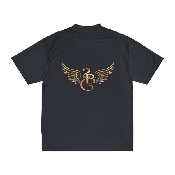 Winged Monogram B C T-Shirt | Gold Script Initials, Angel Wings Chest Design