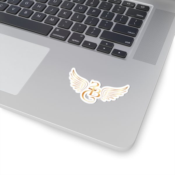 Gold Winged Monogram Sticker | Kiss-Cut Sticker