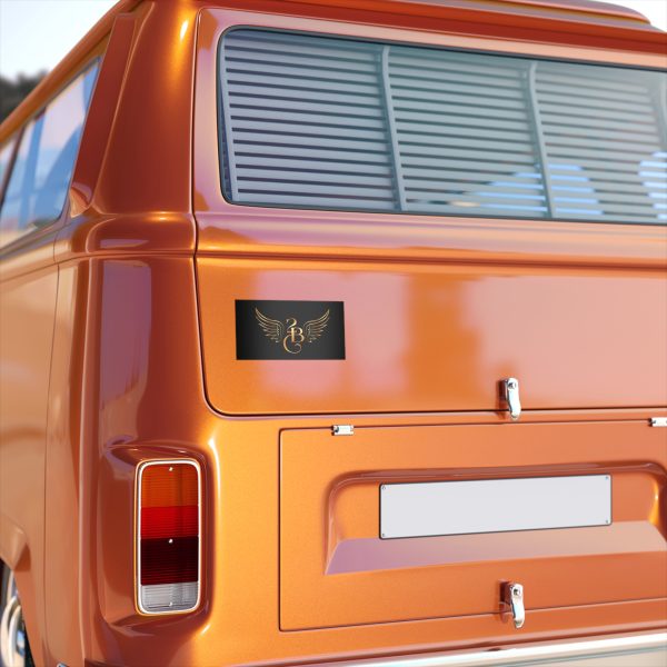 Gold Winged Monogram BC Bumper Sticker | Metallic Script Logo