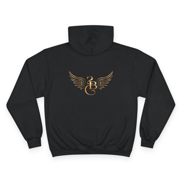 Gold Winged Monogram B Hoodie | Back Print, Black Pullover